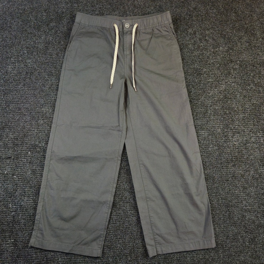 VUORI Womens Medium Gray Ripstop Drawstring Cropped Pants Casual Athleisure